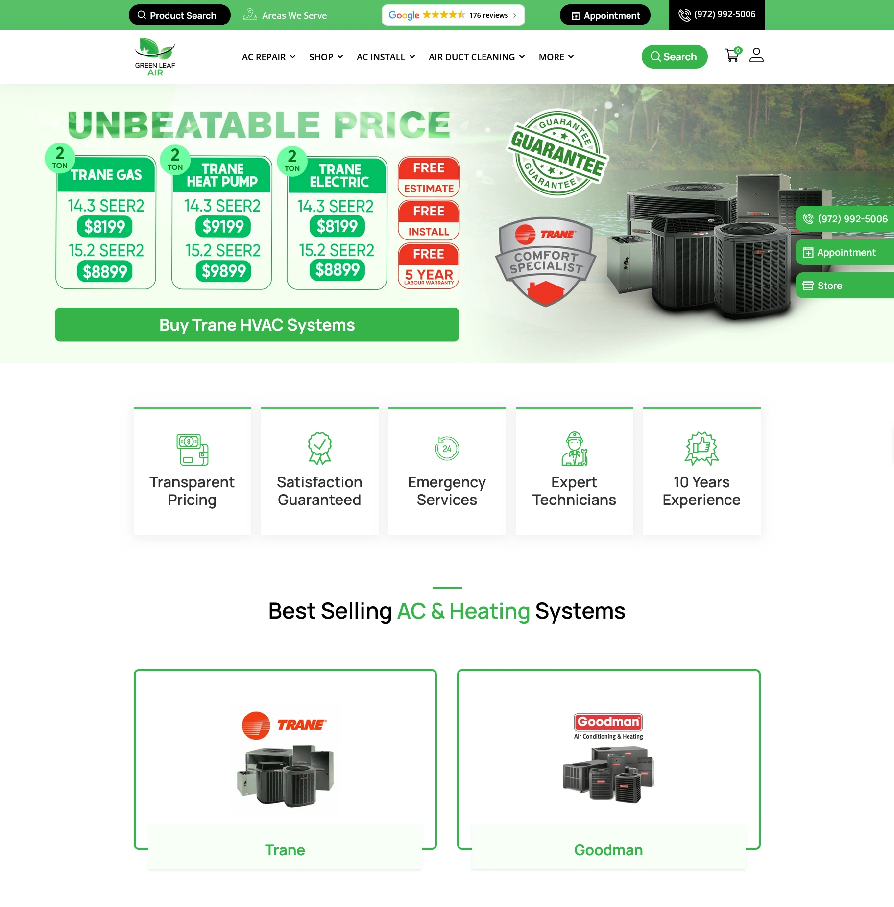 Custom WordPress & Shopify Portfolio — Green Leaf Air E-Commerce Project